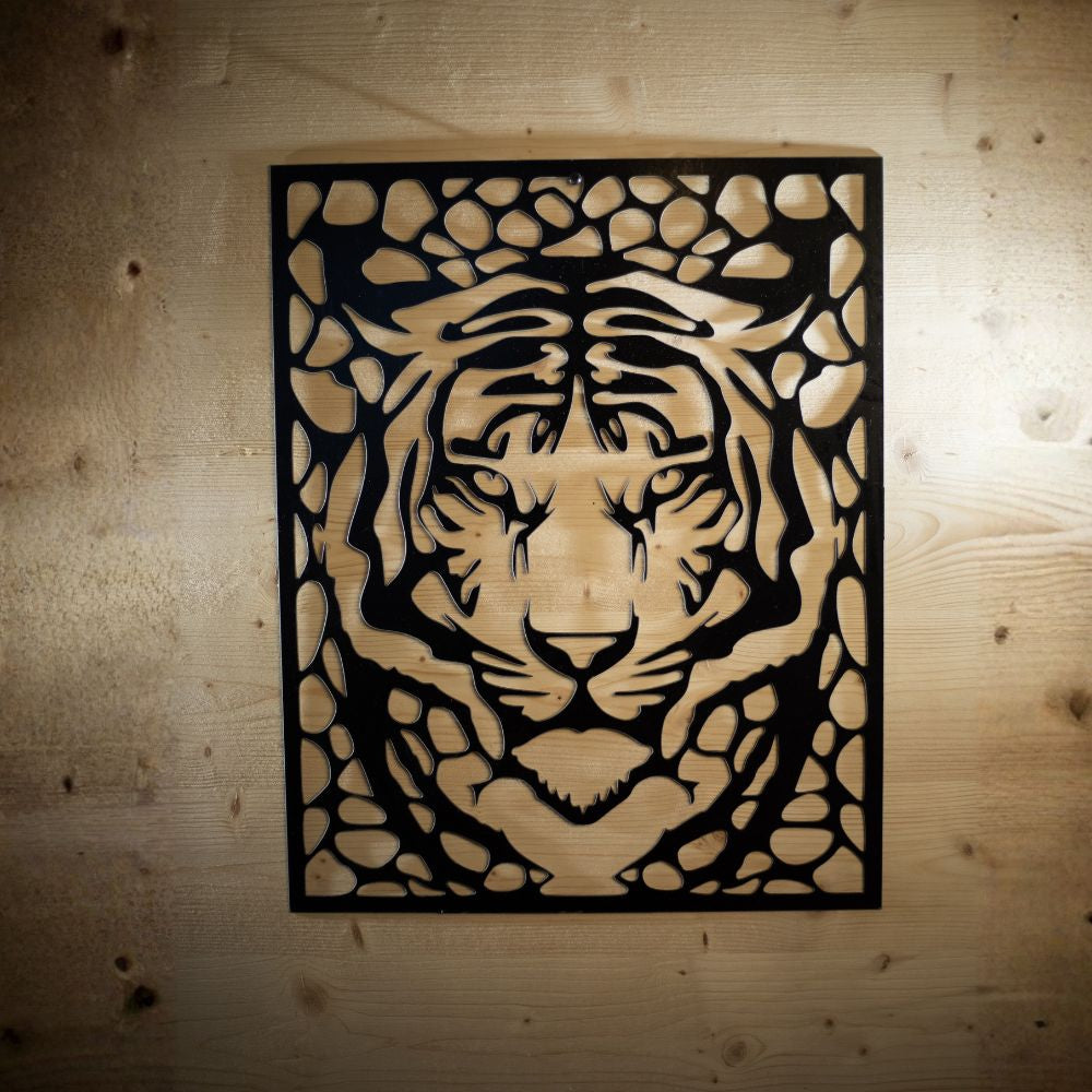 Décoration murale Tête de Tigre en Métal