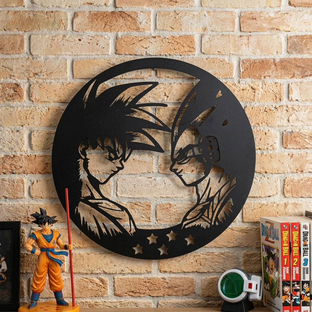 Décoration murale Duel Goku vs Vegeta en Métal