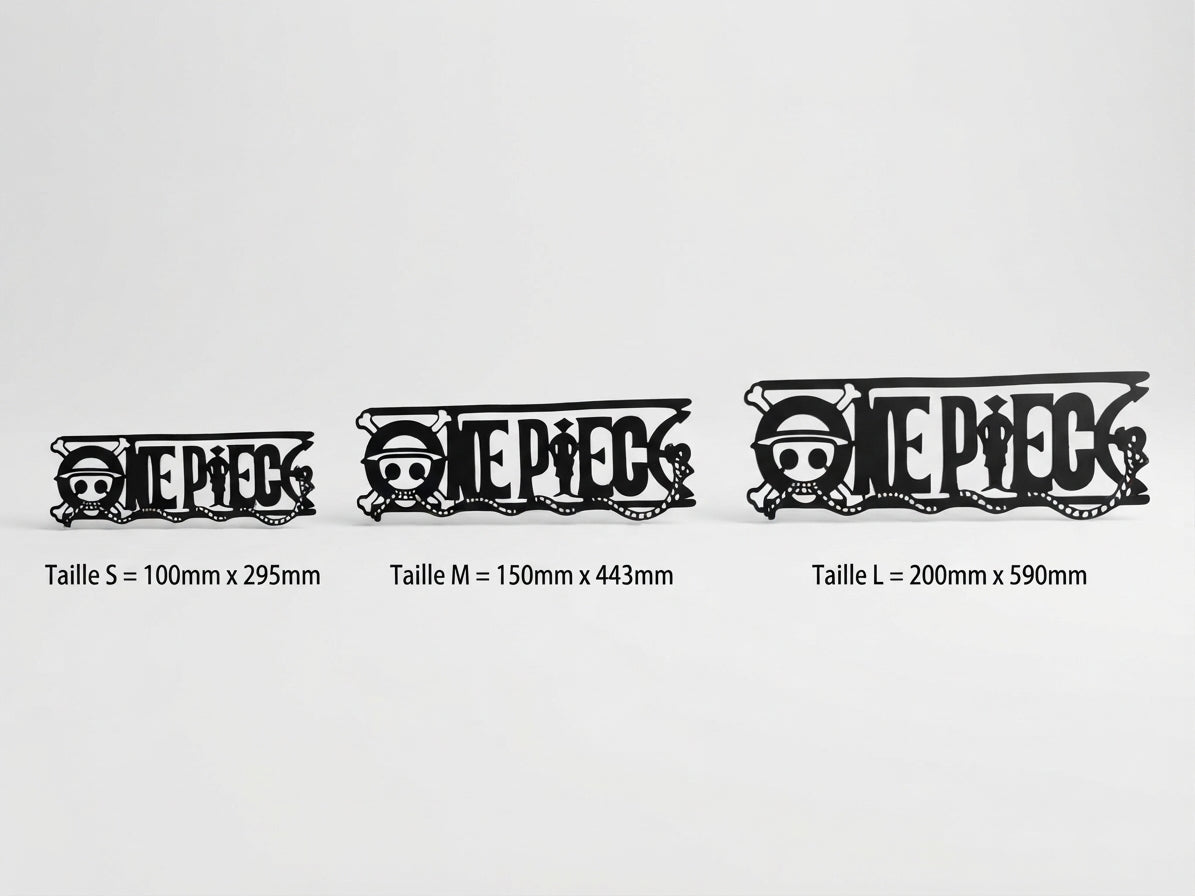 Plaque Logo One Piece Métal Noir