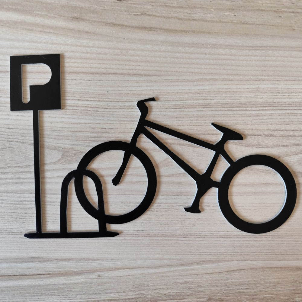 Plaque Parking Vélo Métal Noir