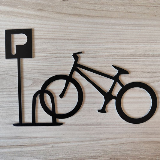 Plaque Parking Vélo Métal Noir