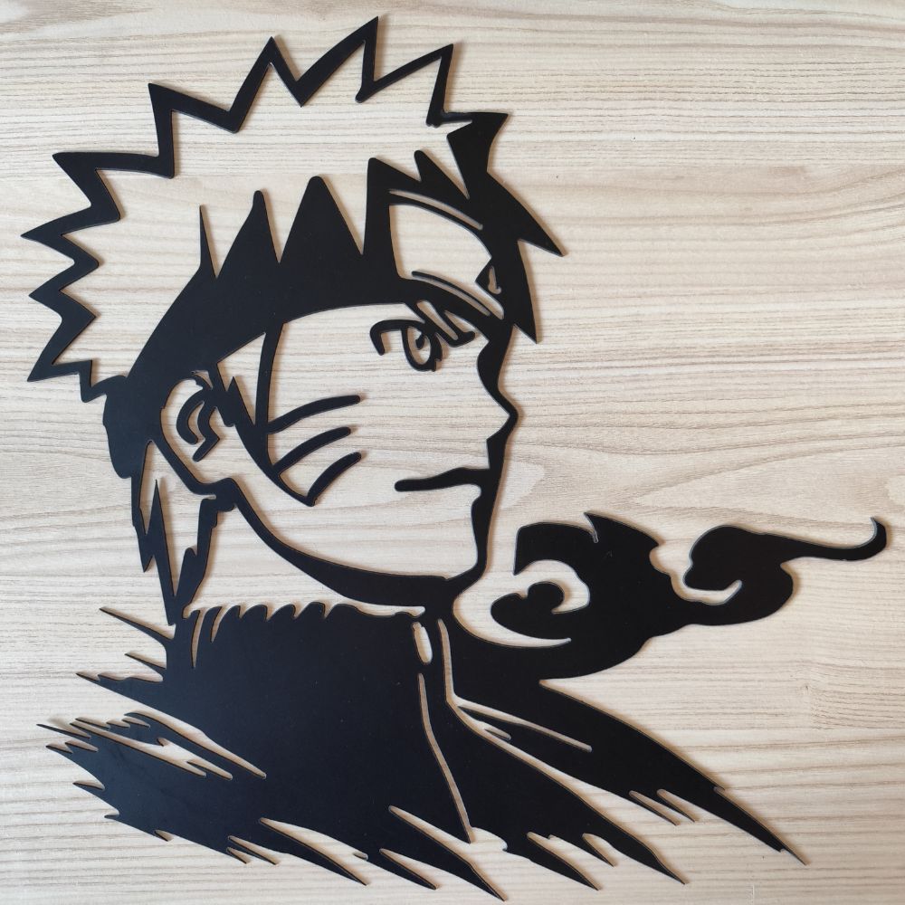 Plaque Naruto Profil Métal Noir