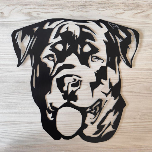 Plaque Chien Métal Noir