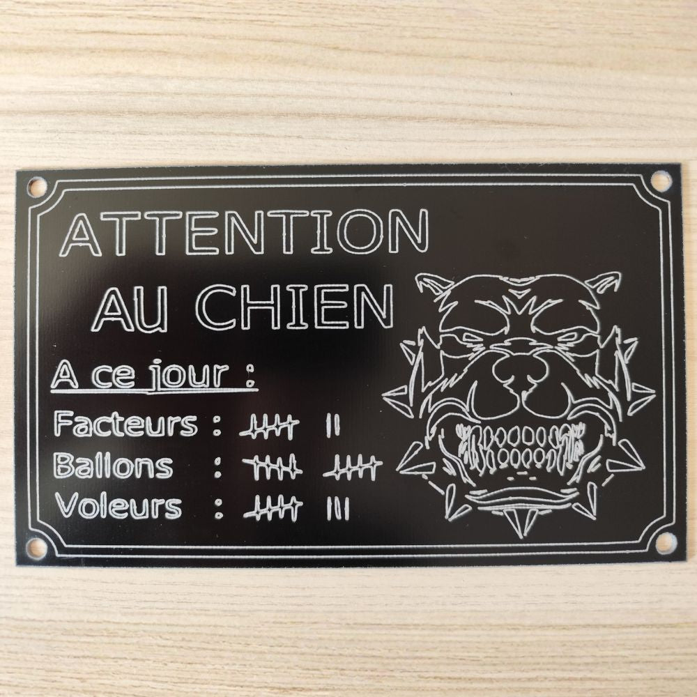 Plaque Chien Humour Métal