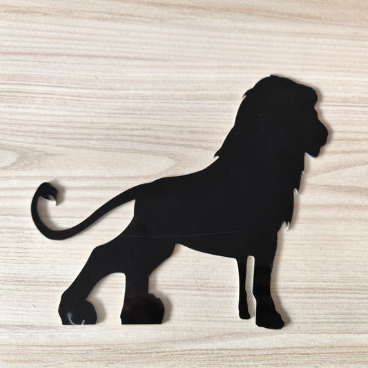 Plaque Lion Silhouette Métal Noir
