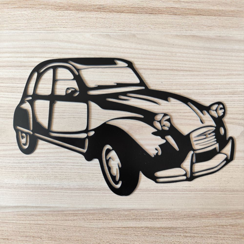 Plaque 2 CV Métal Noir