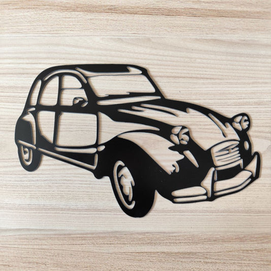 Plaque 2 CV Métal Noir