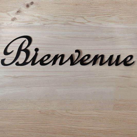 Plaque Bienvenue Métal Noir