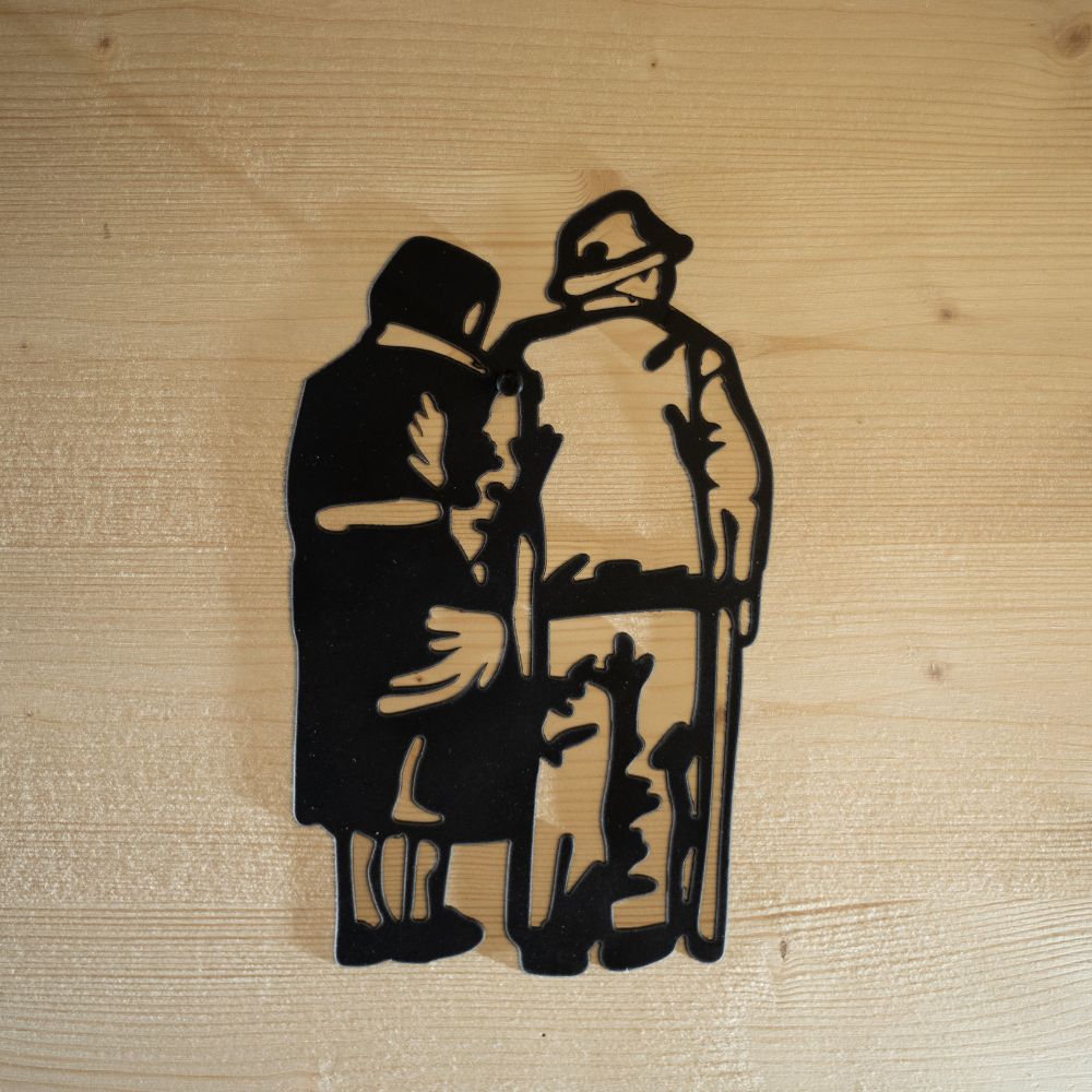 Décoration murale en métal Couple senior