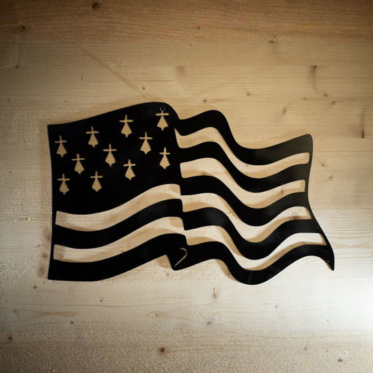 Décoration murale Drapeau Breton en Métal