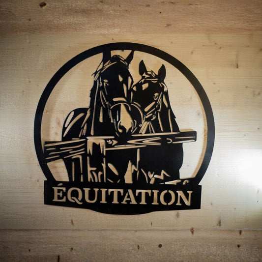 Décoration murale en métal Chevaux Équitation