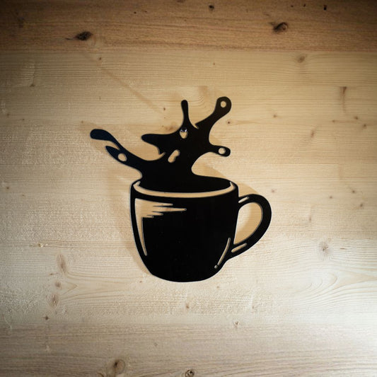 Décoration murale en métal Tasse Café Splash