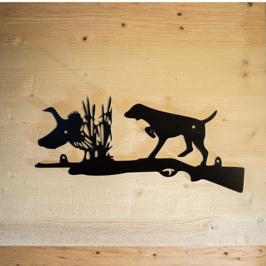 Plaque Chasse Chien & Canard