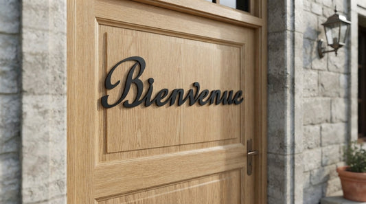 Plaque Bienvenue Métal Noir
