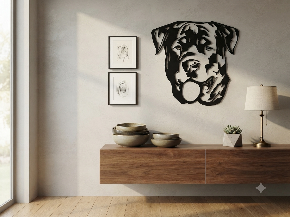 Plaque Chien Métal Noir