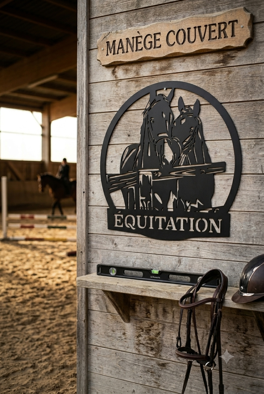 Décoration murale en métal Chevaux Équitation