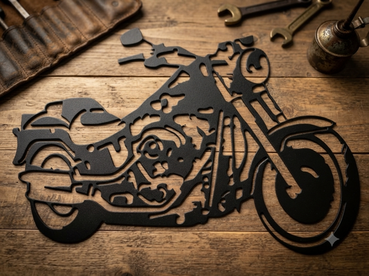 Plaque Moto Custom Métal Noir