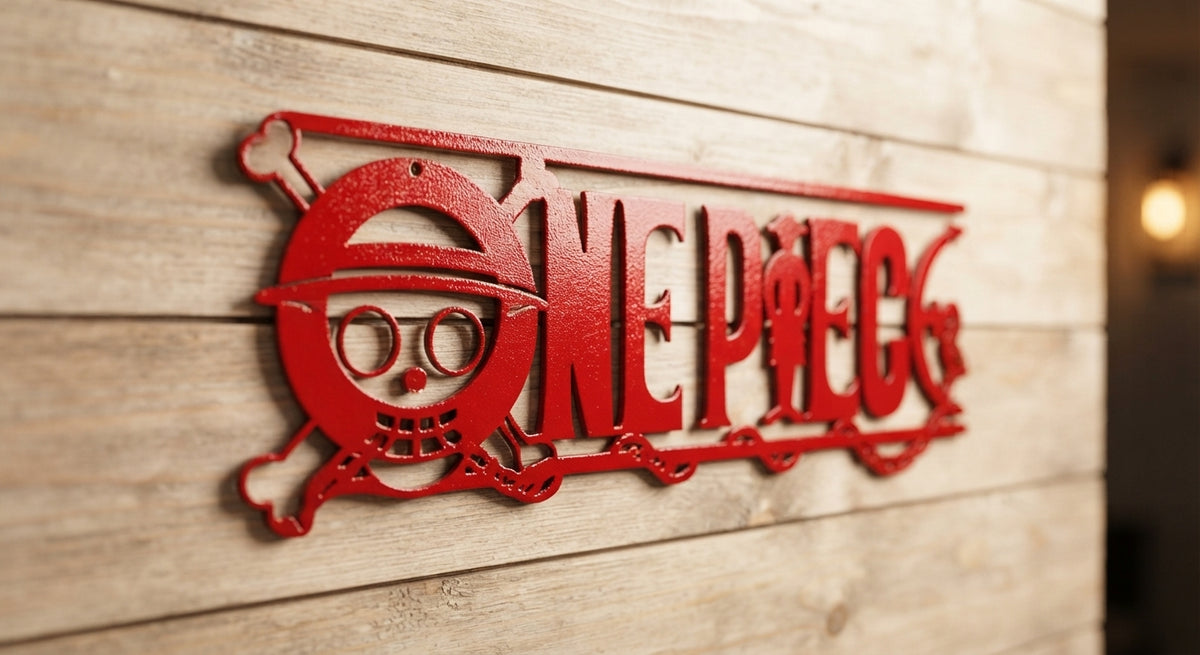 Plaque Logo One Piece Métal Noir