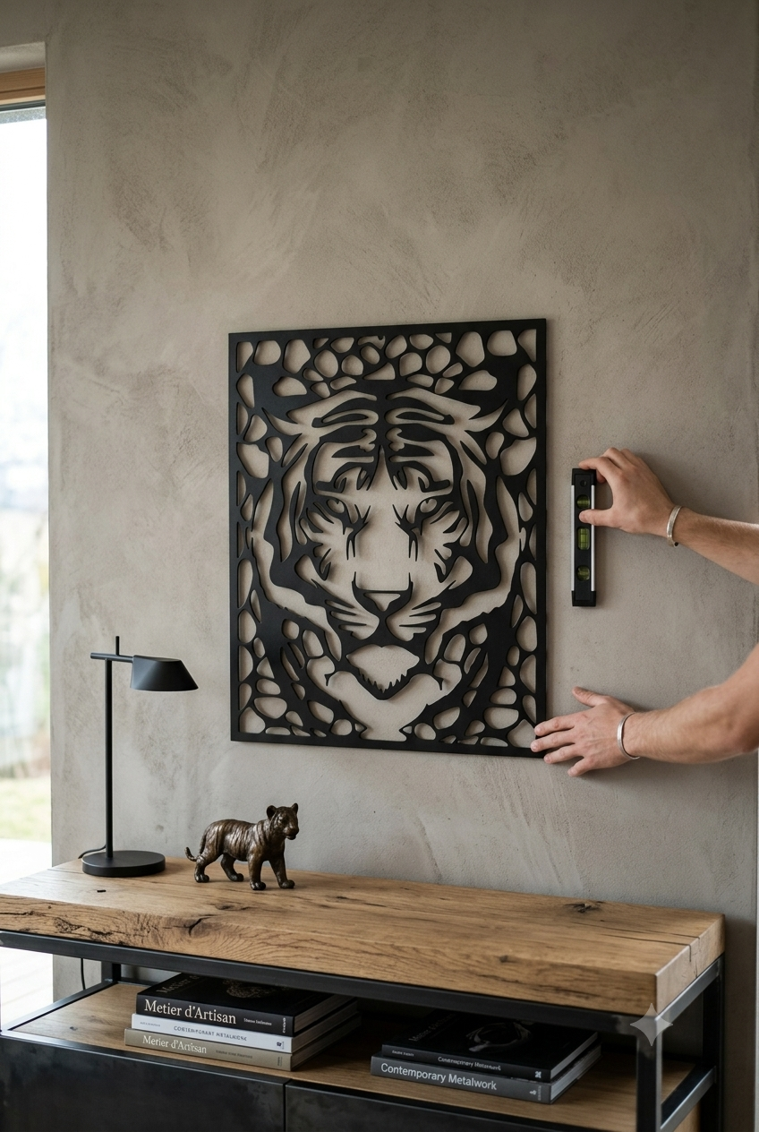 Décoration murale Tête de Tigre  en Métal