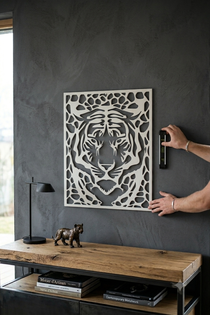 Décoration murale Tête de Tigre  en Métal